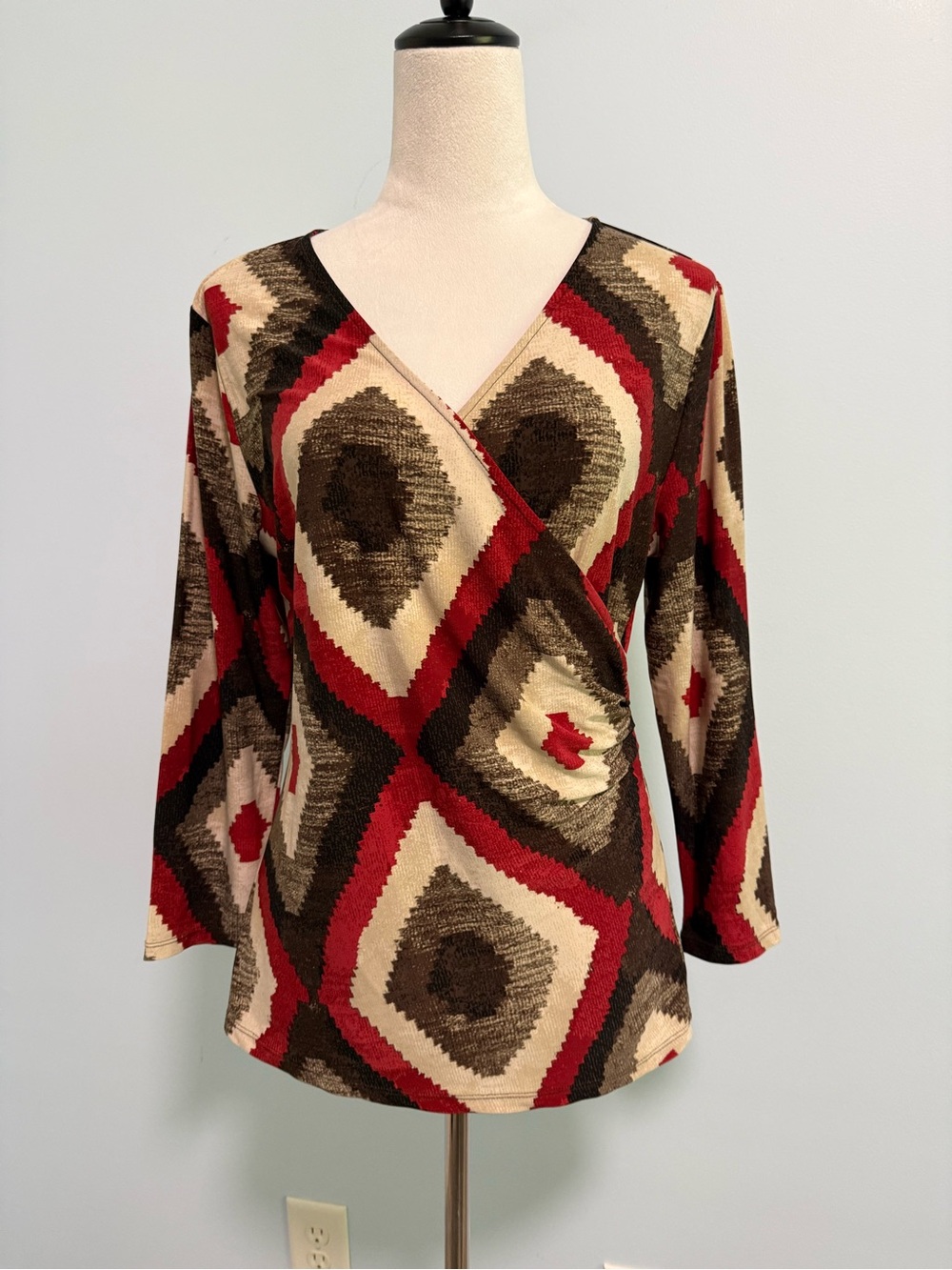 Lauren Ralph Lauren Women’s Southwest Wrap Front Jersey Top Size L